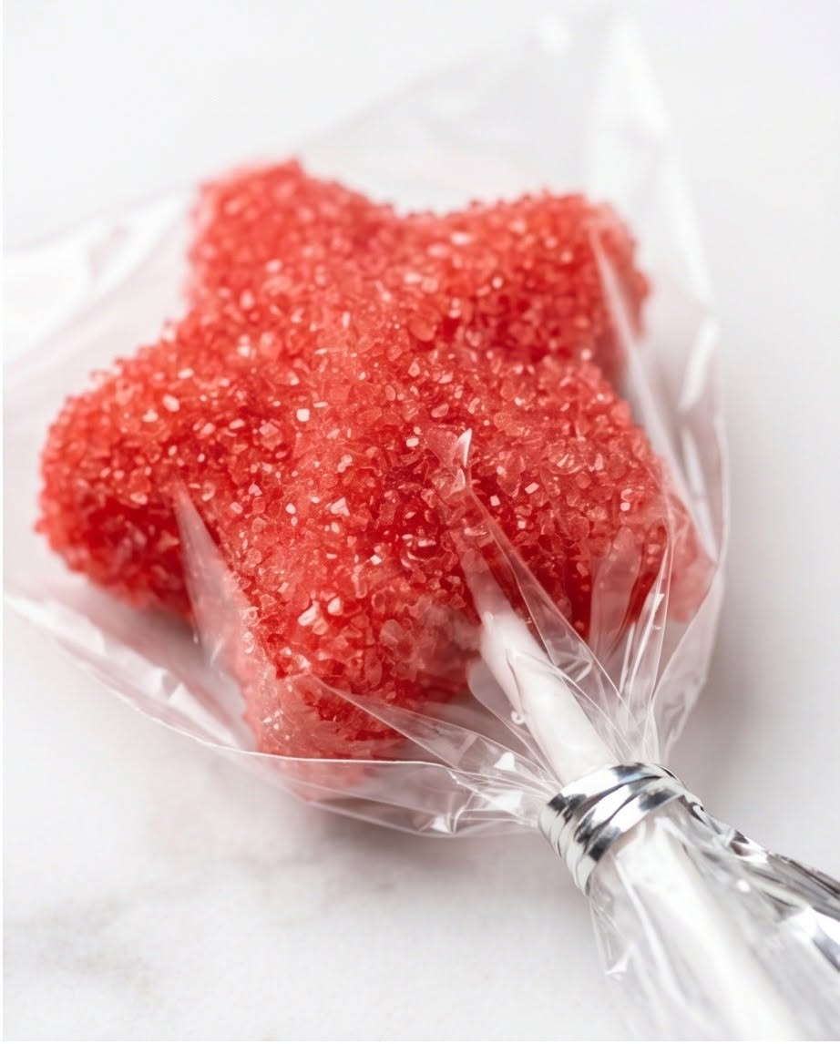 Red star-shaped custom cake treats